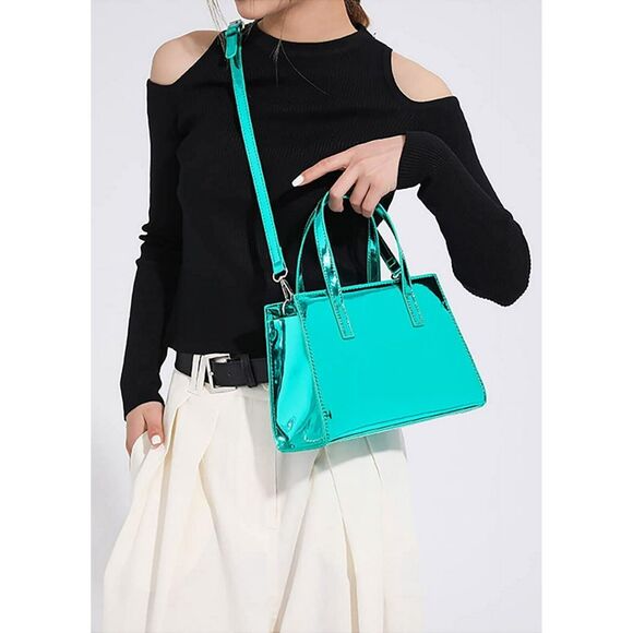 Women's Hobo Bag PU Leather Shoulder Crossbody Bag Patent Glossy Totes Large... - Picture 3 of 5